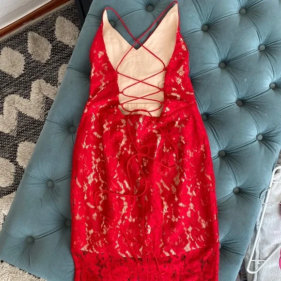 Lush Dresses | Red Lace Dress by Lush | Color: Red | Size: M | Making_Space's Closet
